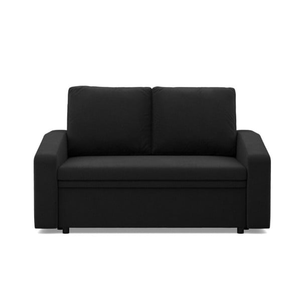 Sofa z funkcją spania, BLOM, Mikrofaza, 148x87x90 cm, czarny | TYLETEGOTU 773265