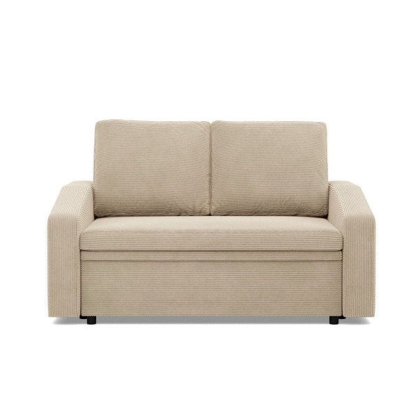 Sofa z funkcją spania, BLOM, sztruks, 148x87x90 cm, beżowy | TYLETEGOTU 773268