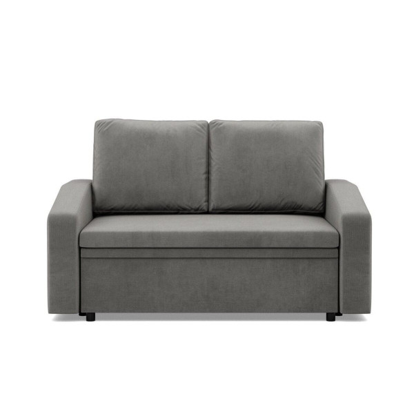 Sofa z funkcją spania, BLOM, velvet, 148x87x90 cm, jasny szary | TYLETEGOTU 773321