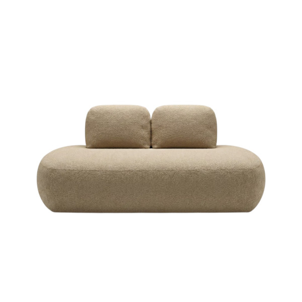 Sofa z funkcją spania Cloud z pojemnikiem na pościel beżowy plusz 993909