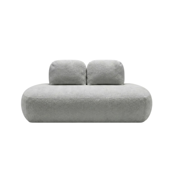 Sofa z funkcją spania Cloud z pojemnikiem na pościel jasnoszary plusz 993912