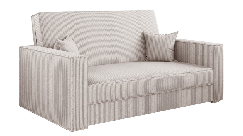 Sofa z funkcją spania i pojemnikiem AMERICA , tkanina Poso, Beżowy 747802