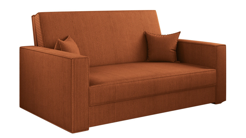 Sofa z funkcją spania i pojemnikiem AMERICA , tkanina Poso, Ceglany 747811
