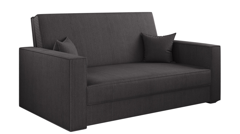 Sofa z funkcją spania i pojemnikiem AMERICA , tkanina Poso, Ciemnoszary 747799