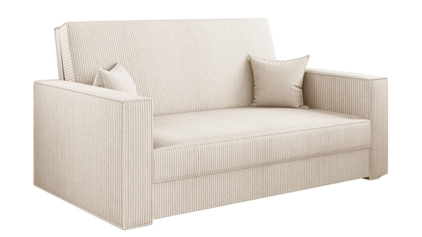 Sofa z funkcją spania i pojemnikiem AMERICA , tkanina Poso, Ecru 747801