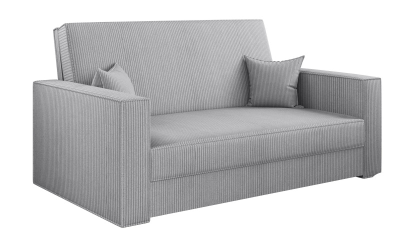Sofa z funkcją spania i pojemnikiem AMERICA , tkanina Poso, Jasnoszary 747810