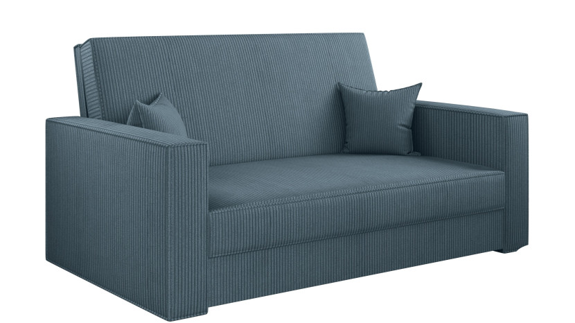 Sofa z funkcją spania i pojemnikiem AMERICA , tkanina Poso, Niebieski 747804