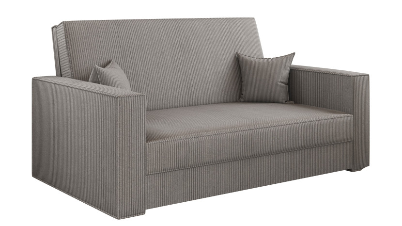 Sofa z funkcją spania i pojemnikiem AMERICA , tkanina Poso, Szary 747800