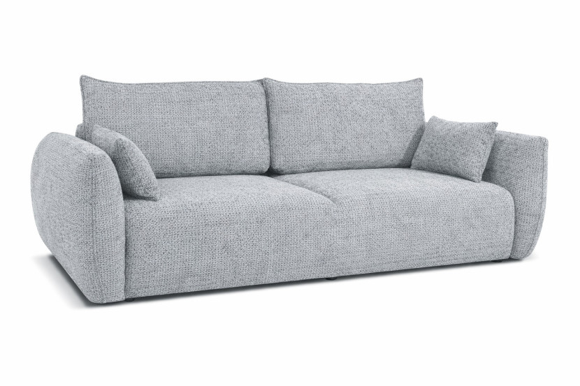 Sofa z funkcją spania i pojemnikiem, szenil Artico, Cement, Zephira 917208
