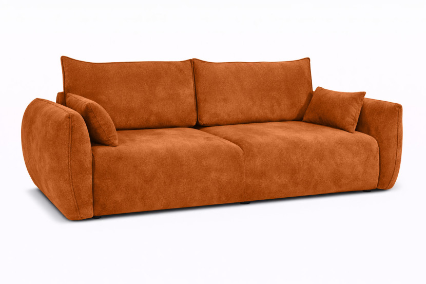 Sofa z funkcją spania i pojemnikiem, welur Salvador, Brązowy, Zephira 917202