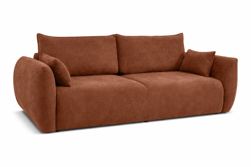 Sofa z funkcją spania i pojemnikiem, welur Salvador, Ciemnobrązowy, Zephira 917213
