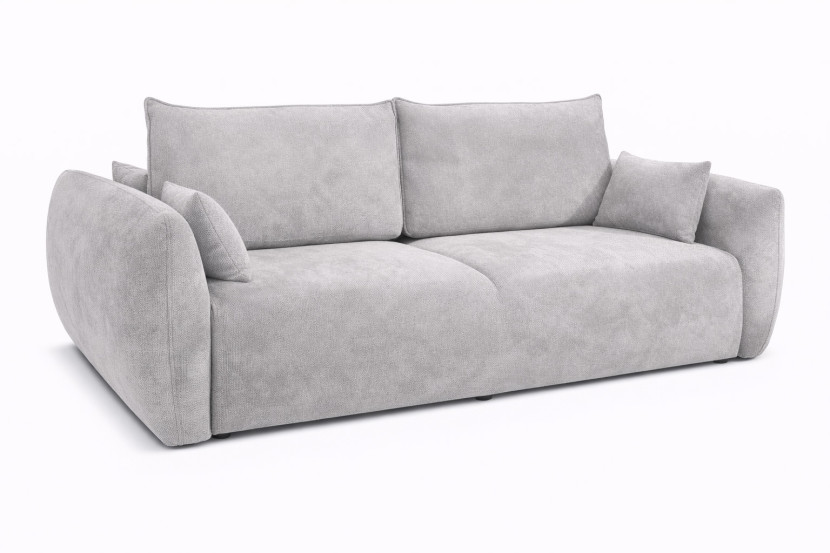Sofa z funkcją spania i pojemnikiem, welur Salvador, Szary, Zephira 917206