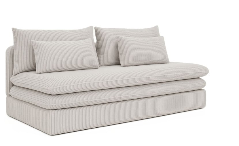 Sofa z funkcją spania i przechowywania NELIA, tkanina Poso, Beżowy 838227