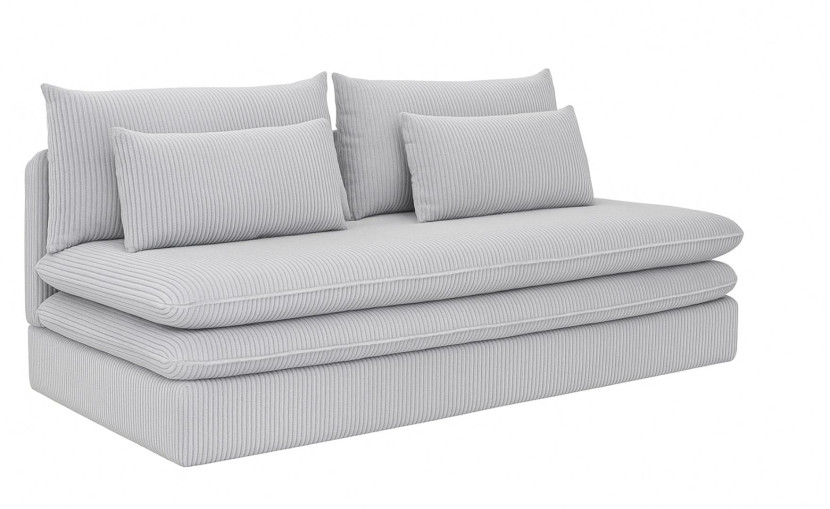 Sofa z funkcją spania i przechowywania NELIA, tkanina Poso, Jasnoszary 838226