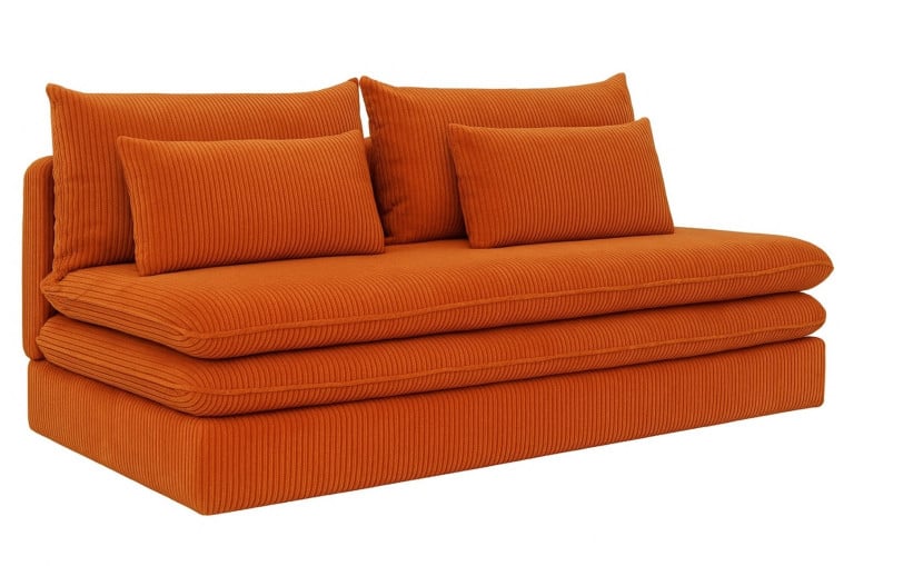 Sofa z funkcją spania i przechowywania NELIA, tkanina Poso, Miedziany 838230