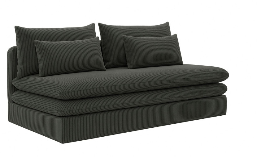 Sofa z funkcją spania i przechowywania NELIA, tkanina Poso, Szary 838225