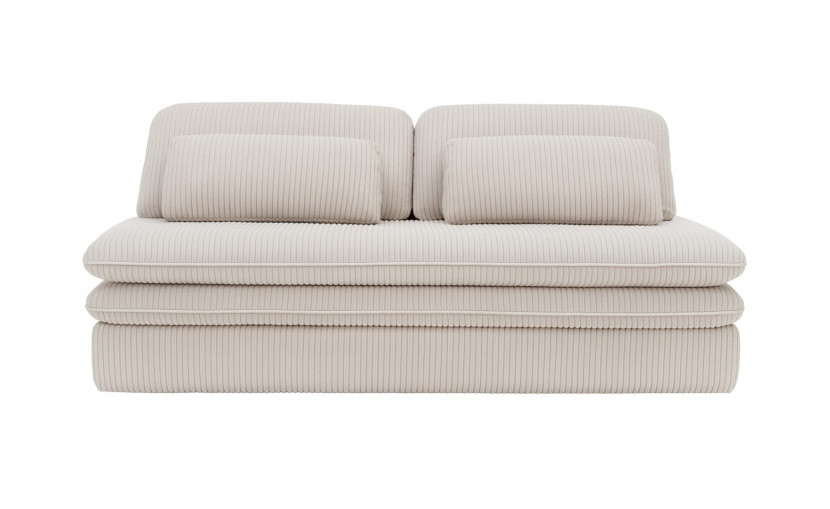 Sofa z funkcją spania i przechowywania OLIA, tkanina Poso, Beżowy 838221