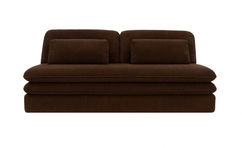 Sofa z funkcją spania i przechowywania OLIA, tkanina Poso, Brązowy 838219