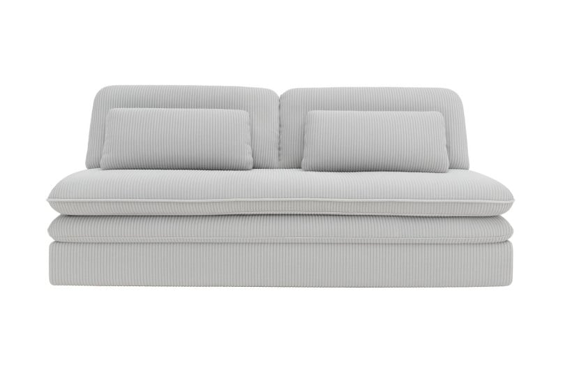 Sofa z funkcją spania i przechowywania OLIA, tkanina Poso, Jasnoszary 838222