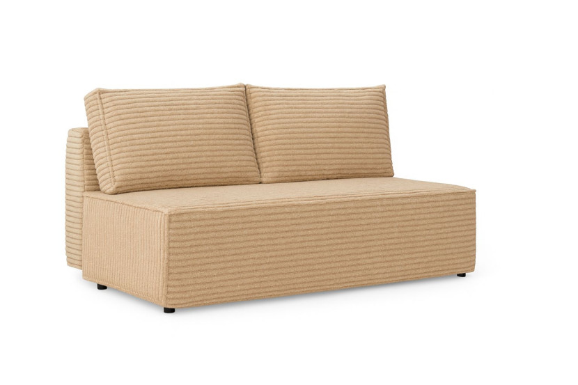 Sofa z funkcją spania i przechowywania, sofa DUO, tkanina Velo, Beżowy 804377