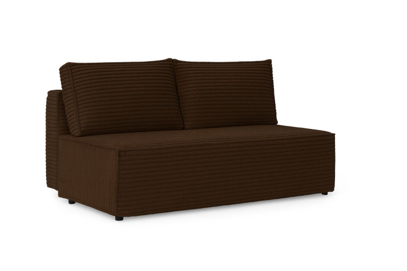 Sofa z funkcją spania i przechowywania, sofa DUO, tkanina Velo, Brązowy 804367