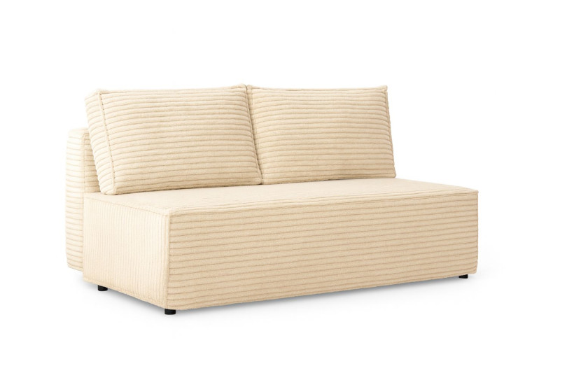 Sofa z funkcją spania i przechowywania, sofa DUO, tkanina Velo, Ecru 804364