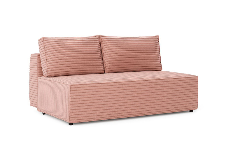 Sofa z funkcją spania i przechowywania, sofa DUO, tkanina Velo, Różowy 804373
