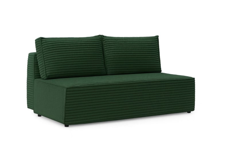 Sofa z funkcją spania i przechowywania, sofa DUO, tkanina Velo, Zielony 804365