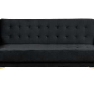 Sofa z funkcją spania kanapa czarna 124077 Sofa z funkcją spania kanapa czarna 124077