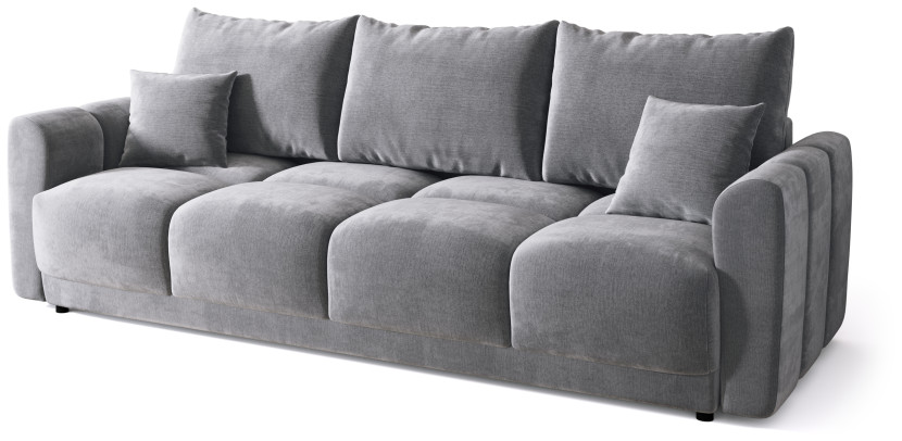 Sofa z funkcją spania NUBES szara pojemnik na pościel 351355