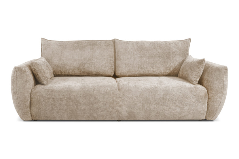 Sofa z funkcją spania, szenil Flow, Ciemnobeżowy, Zephira 934932