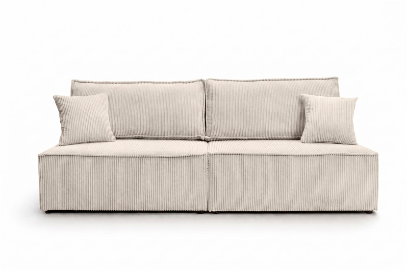 Sofa z funkcją spania, sztruks Poso, Beżowy, BEST MINI 1030590