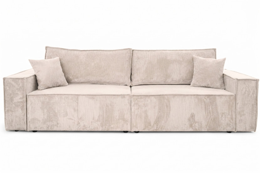 Sofa z funkcją spania, sztruks Poso, Beżowy, BEST SCORNER 1030595