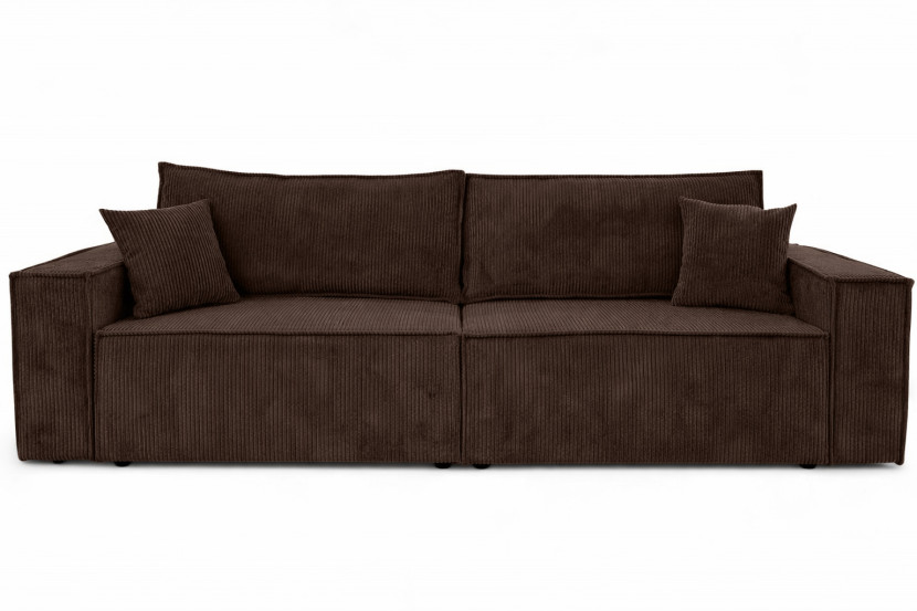 Sofa z funkcją spania, sztruks Poso, Brązowy, BEST SCORNER 1030566