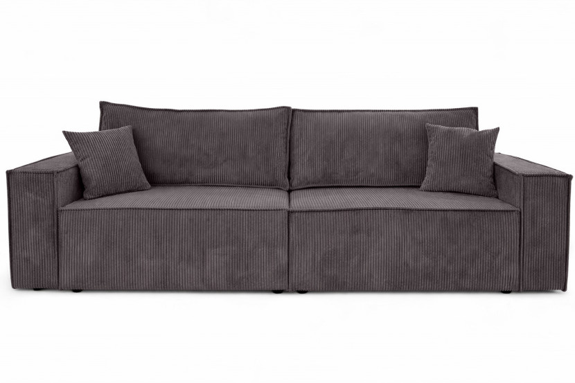 Sofa z funkcją spania, sztruks Poso, Ciemnoszary, BEST SCORNER 1030592