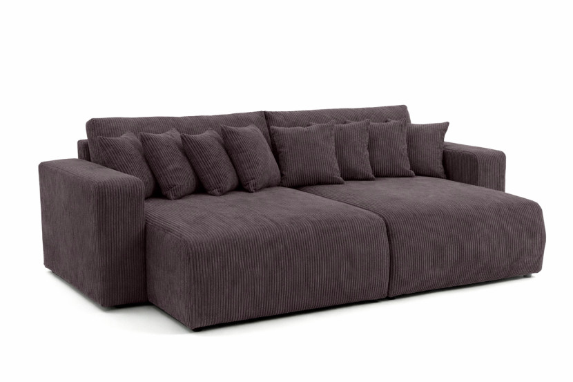 Sofa z funkcją spania, sztruks Poso, Ciemnoszary, PIANO DOUBLE 1030591