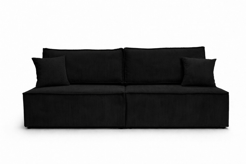 Sofa z funkcją spania, sztruks Poso, Czarny, BEST MINI 1030572
