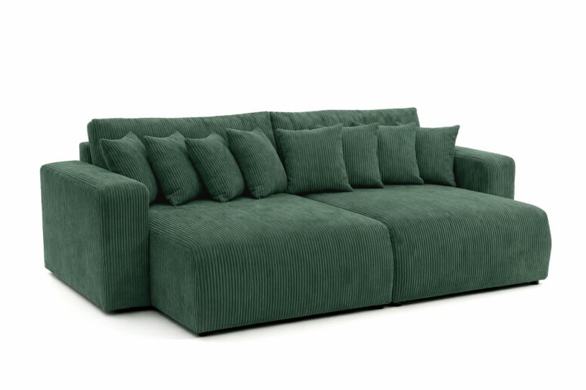 Sofa z funkcją spania, sztruks Poso, Jasnoszary, PIANO DOUBLE 1030601
