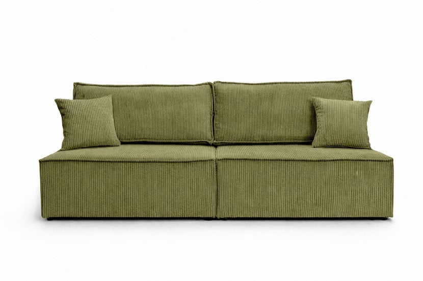 Sofa z funkcją spania, sztruks Poso, Oliwkowy, BEST MINI 1030576
