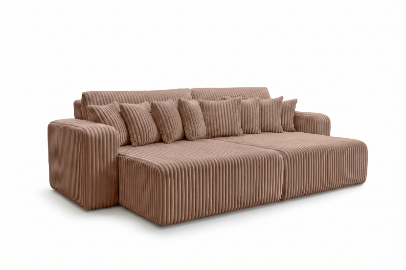 Sofa z funkcją spania, sztruks Tilia, Brązowy, PIANO DOUBLE 1030581