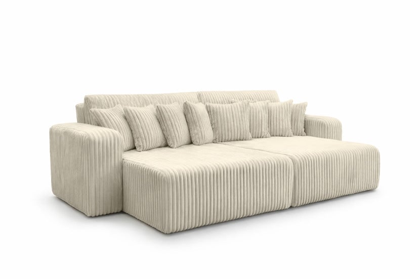 Sofa z funkcją spania, sztruks Tilia, Ecru, PIANO DOUBLE 1030588
