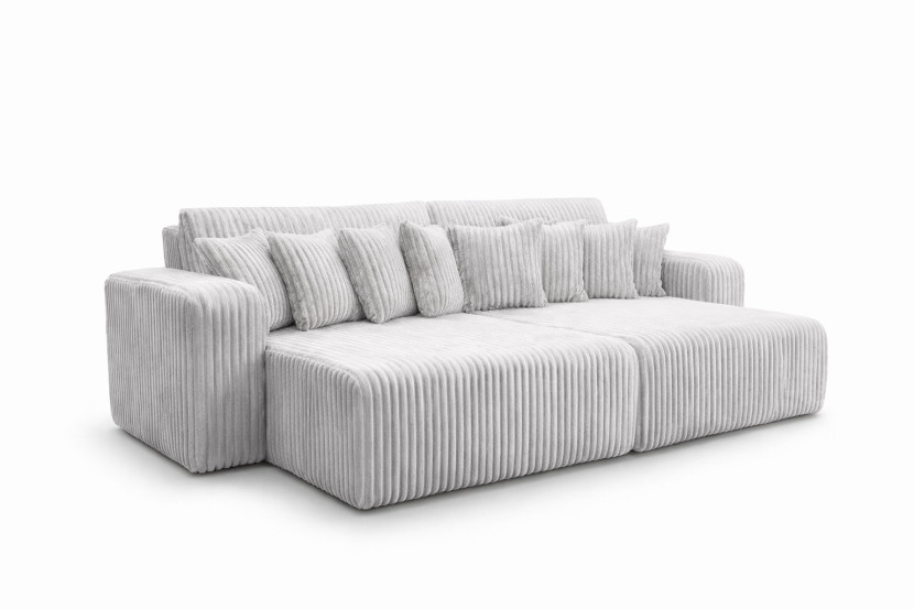 Sofa z funkcją spania, sztruks Tilia, Szary, PIANO DOUBLE 1030580