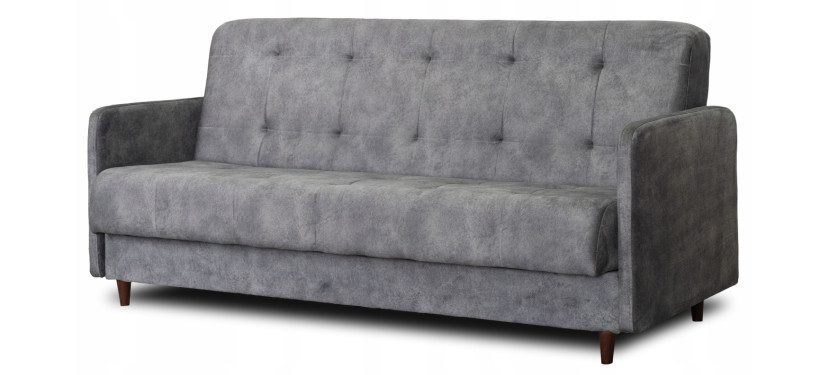 Sofa z Funkcją Spania TIVOLI Wersalka Rozkładana Dwuosobowa Szara Welurowa 329734
