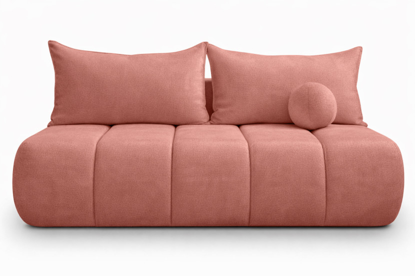 Sofa z funkcją spania, welur Monolith, Różowy, PIANO 960953