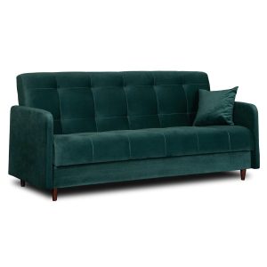 Sofa z Funkcją Spania Wersalka TIVOLI Rozkładana Zielona Welurowa do Salonu 297502 Sofa z Funkcją Spania Wersalka TIVOLI Rozkładana Zielona Welurowa do Salonu 297502