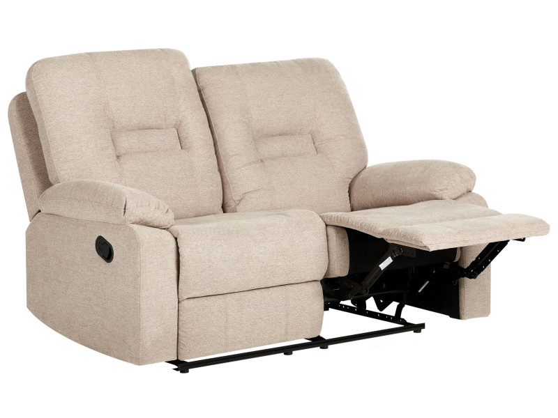Sofa z manualną funkcją relaksu BERGEN Beżowy dla 2 osób 385004