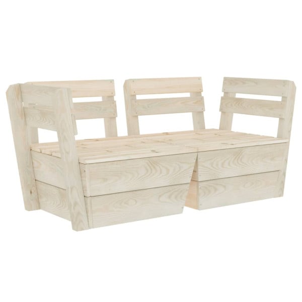 Sofa z palet Brąz Drewno Sofy 2-osobowe vidaXL 313966
