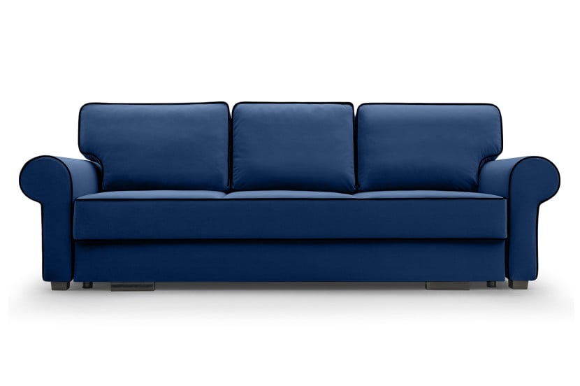 Sofa z przeszyciami TIAGO MATT VELVET79+99 granatowy+czarny 357689