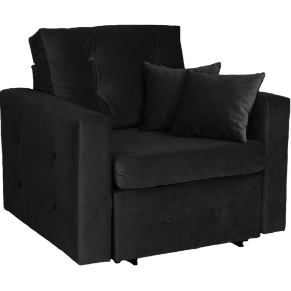 SOFIA czarny fotel funkcją spania, sofa jednoosobowa 223978