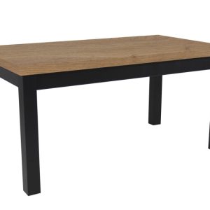 Solidny stół rozkładany R-7 90×160/210 czarne nogi blat dąb Halifax Tabak 566183 Solidny stół rozkładany R-7 90×160/210 czarne nogi blat dąb Halifax Tabak 566183